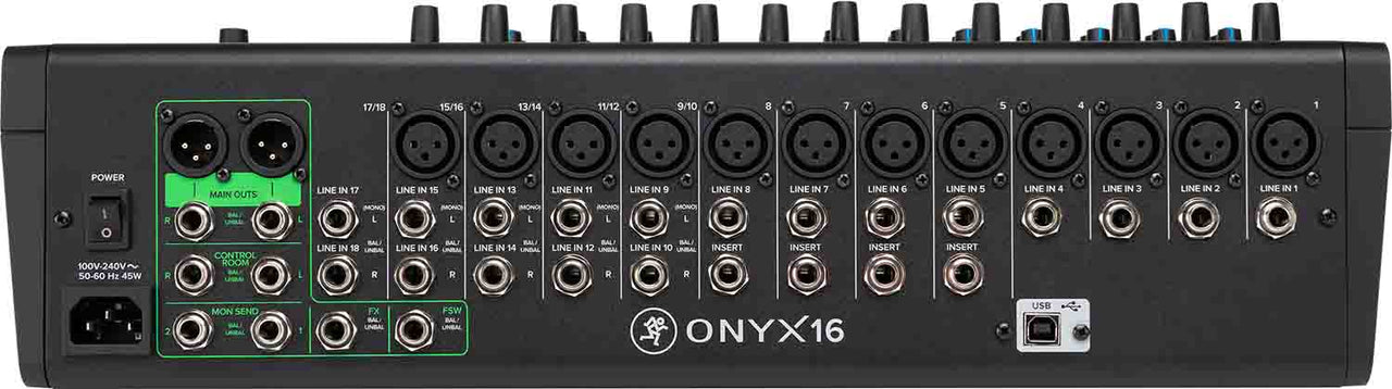 Mackie Onyx16, 16-Channel Premium Analog Mixer with Multi-Track USB