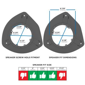 Metra 82-3021 Speaker Adapters 6-6.75 Inch - Front Door Compatible Fits for GM 2002-2009