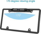  license plate backup camera with wiring and LED lights for enhanced visibility and safety during reverse driving.