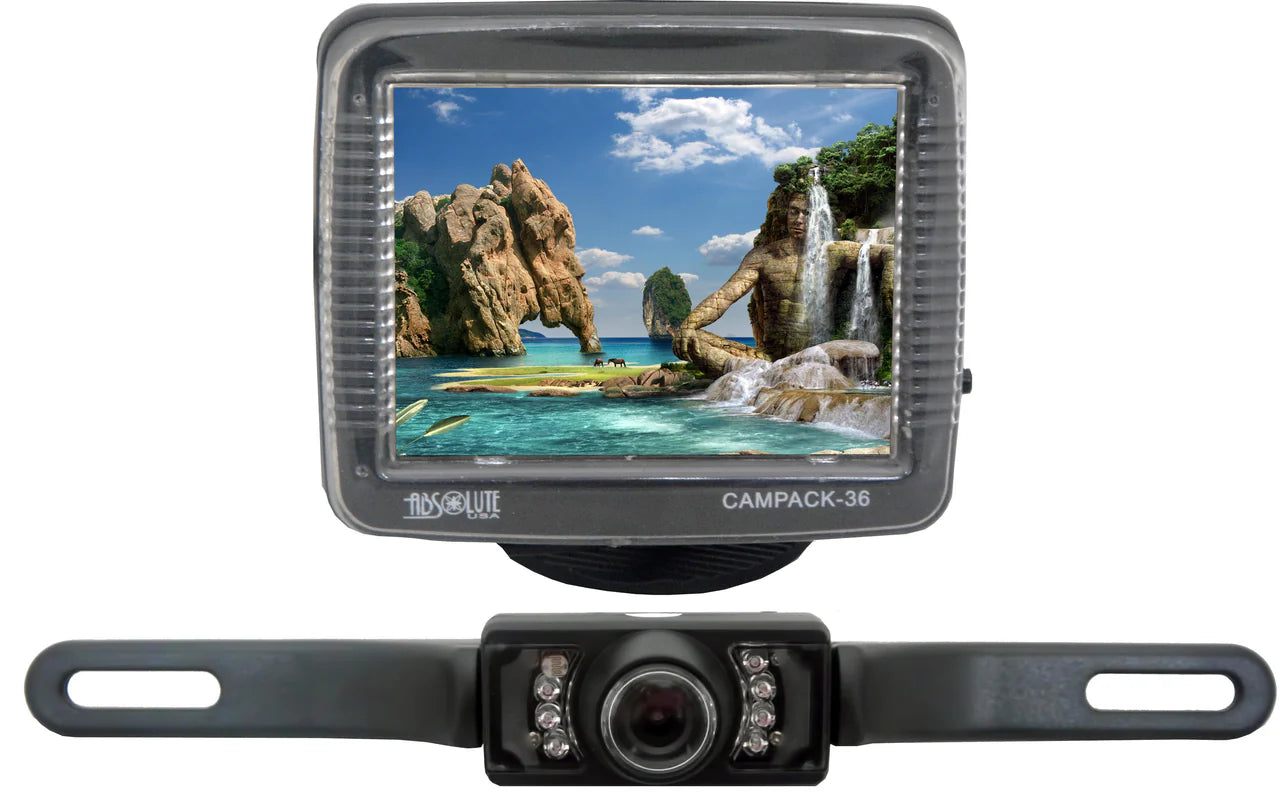 Absolute CAMPACK-36 3.5" LCD Universal Mount Monitor w/ Night Vision Backup Cam