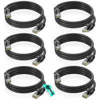 Thumbnail for 6 Patron Cat6a Ethernet Network Patch Cable RJ45 23AWG 600M Solid Copper Wire 3' Black