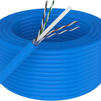 Thumbnail for A-T 1000' Cat6 Ethernet Blue Bulk Network Cable 23AWG 600Mhz UL Bare Solid Copper Wire UTP 1000' Blue