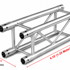 MR DJ DTSQ410 4.10' x 12" Universal Straight Square Tubing Box Aluminum Lighting Trussing Segment for Pro Lighting