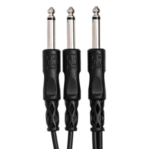 Hosa CYP-105, 1/4" TS Male to Dual 1/4" TS Male Y Cable - 5 Feet