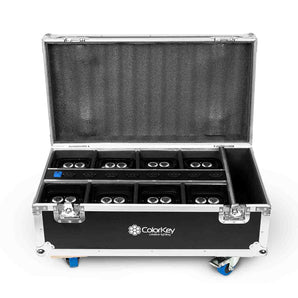 Colorkey CKU-7078-KIT AirPar HEX 4, 8-Pack Uplight Bundle with Charging Road Case