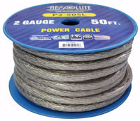 Thumbnail for Absolute 2 Gauge 50' Primery Marine Car Audio Battery Power Cable Silver