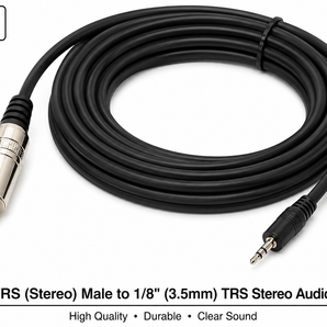 MR DJ CEQS12 12 ft 1/4" TRS (Stereo) Male to 1/8" (3.5mm) TRS Stereo Audio Cable