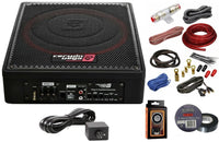 Thumbnail for Cerwin Vega VPAS12-12 Shallow Mount Sealed Powered 600W Subwoofer Enclosure + 4 Gauge Amp Kit Bundle