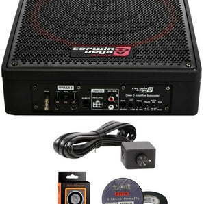 Cerwin Vega VPAS12-12 Shallow Mount Sealed Powered 600W Subwoofer Enclosure Bundle
