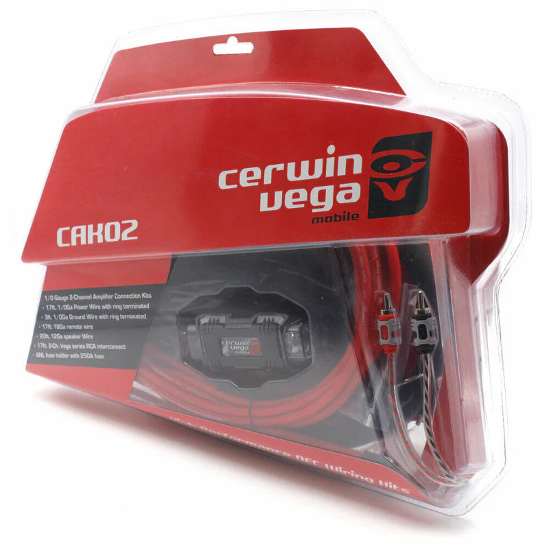 Cerwin Vega CAK02 1/0 Gauge 2 Channel Amplifier Kit OFC 100% Oxygen-Free Copper
