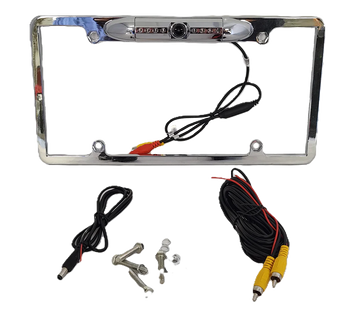 Cerwin Vega CLF1C Chrome HD License Plate Frame with Backup Camera for better visibility.