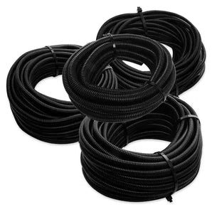 Absolute 4-Pack 1/4", 3/8", 1/2", 3/4" x 10 Feet Each Split Wire Loom Convoluted Tubing