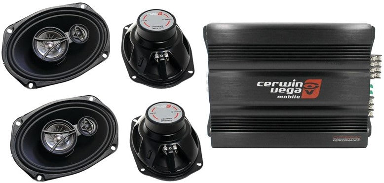 Cerwin Vega CVP1600.4D 1600W 4-Ch + 2 XED-693 6x9" 3-Way Speakers