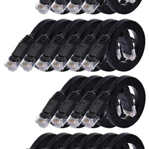 20 American Terminal EPC3BK 3' Cat6a Ethernet network patch cable RJ45 23AWG 600M solid copper