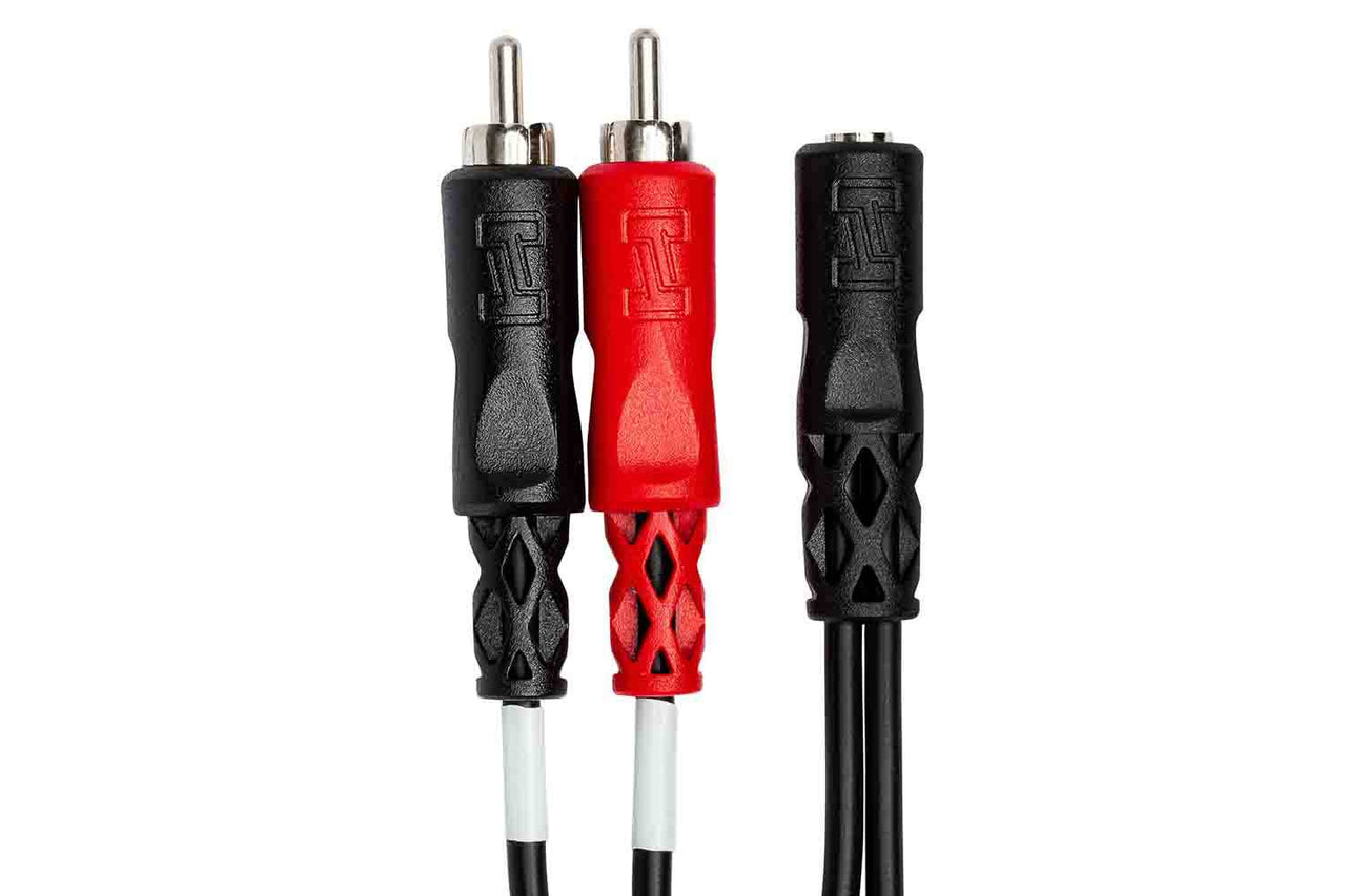 Hosa YMR-197 Stereo Breakout Cable, 3.5 mm TRSF to Dual RCA