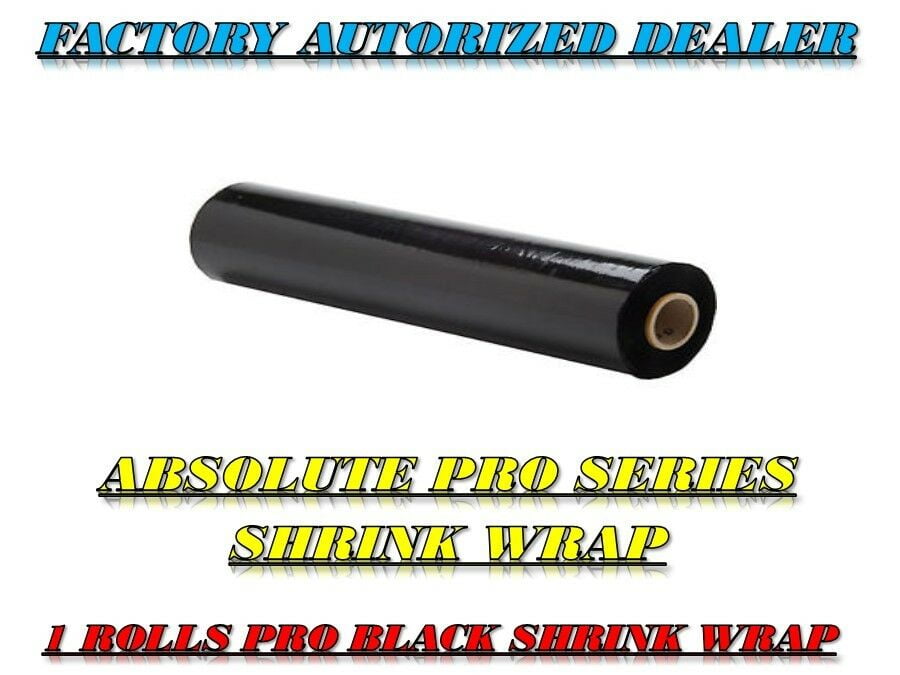 1 X Black Shrink Wrap Plastic Stretch Film 18" Wide x 1200' Long