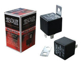 Absolute USA RLS-130 waterproof relay with metal bracket packaging and two relays shown from different angles.
