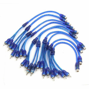 10 MK Audio RCA Audio Video Cable "Y" Adapter Splitter 1 Female to 2 Male Plug Cable