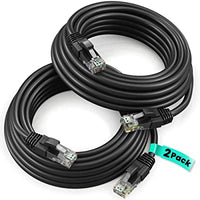 Thumbnail for 2 Cat6a Ethernet Network Patch Cable RJ45 23AWG 600Mh Solid Copper Wire 3' Black