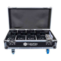 Thumbnail for Colorkey CKW-6028-KIT, Mobilepar Mini Hex 4 Uplights 8-Pack Bundle with Charging Road Case