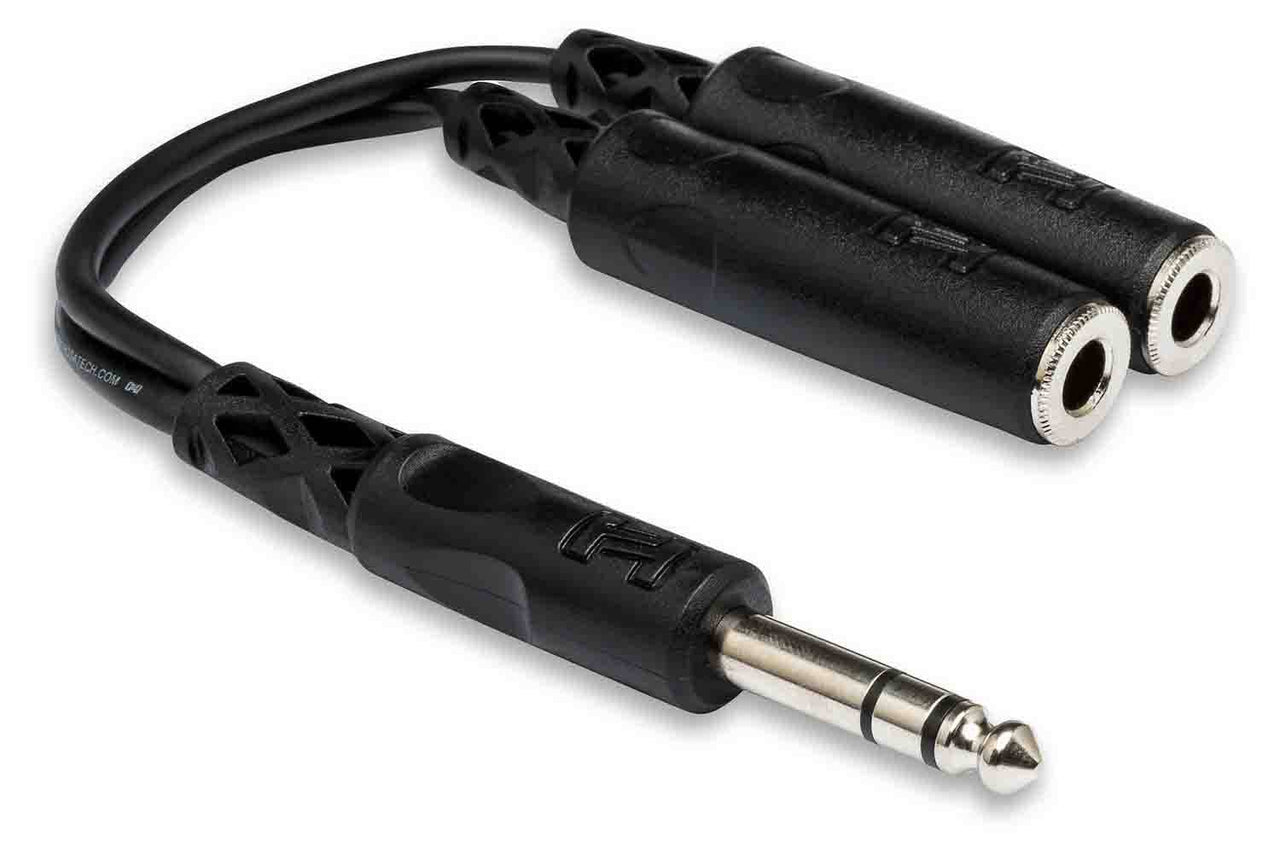 Hosa YPP-118 Y Cable, 1/4 in TRS to Dual 1/4 in TRSF