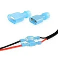 Nylon spade crimp connectors in blue, part of 1000pcs female & male fully insulated wire terminals set.