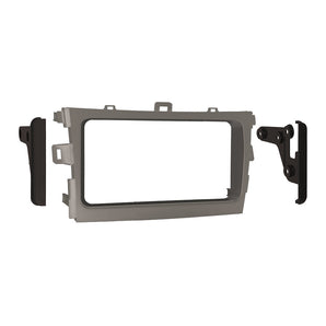Metra 95-8223S Double DIN Silver Installation Kit - Compatible Fits for Toyota Corolla 2009-2013