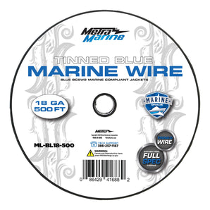 Marine ML-BL18-500 Blue Primary Wire 18 Gauge • Tinned