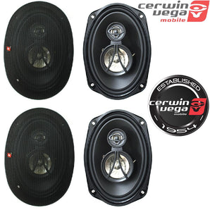 4 Cerwin Vega XED693 6x9" 3-Way Coaxial Car Speakers 350W Bundle
