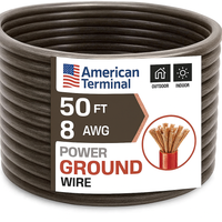 Thumbnail for American Terminal ATP8G50BK 8GA 50' Black Power Ground Wire Car Audio Amplifier Marine Cable