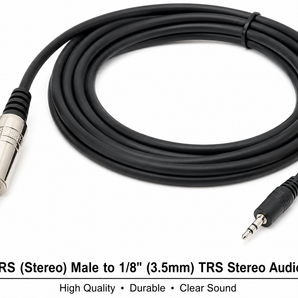 MR DJ CEQS6 6 ft 1/4" TRS (Stereo) Male to 1/8" (3.5mm) TRS Stereo Audio Cable