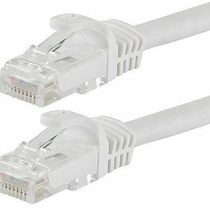 Cat6a Ethernet Network Patch Cable RJ45 23AWG 600Mhz Solid Copper Wire 3' White