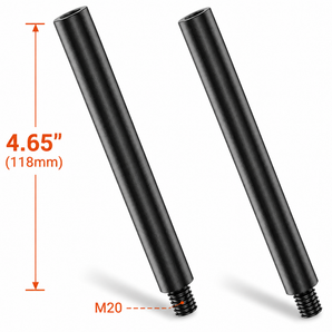 2 MR DJ SS25 4.65" Extended M20 Speaker Pole Extension Heavy-Duty Steel Speaker Pole Extender
