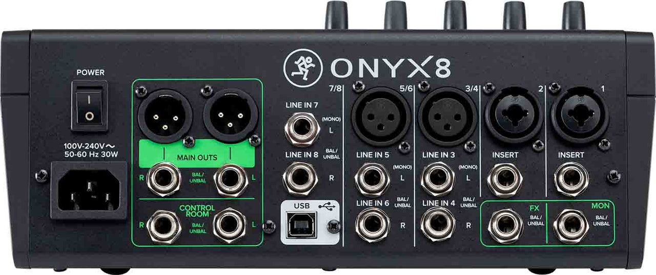 Mackie Onyx8, 8-Channel Premium Analog Audio Mixer + Multitrack USB Recording