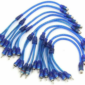 10 Absolute RCA Audio Video Cable "Y" Adapter Splitter 1 Female to 2 Male Plug Cable