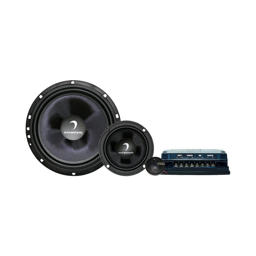 2 Diamond Audio DES365C DES Series 6.5" 3-Way Component System w/Aluminum Dome Tweeter and Crossovers