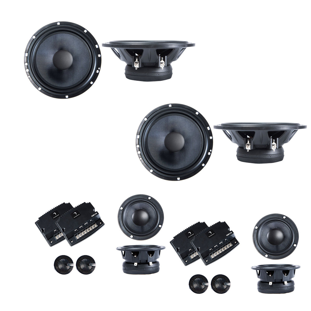 2 Diamond Audio DES365C DES Series 6.5" 3-Way Component System w/Aluminum Dome Tweeter and Crossovers