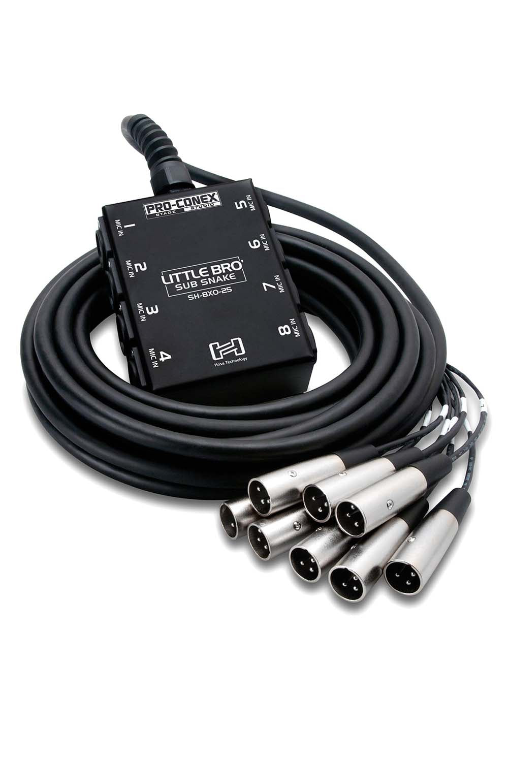 Hosa SH-8X0-25 Little Bro’ 8-Channel Sub Snake (Black) - 25 Feet