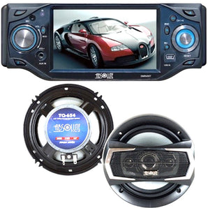 Absolute DMR-455 4.5" DVD/CD/MP3 Motorized 4 x 80W + 6.5" Speaker +Box