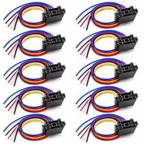 Absolute USA 12 VDC Dual Relay Interlocking Socket with 12-Inch Lead, 10 Set