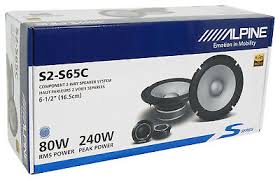 Alpine S2-A36F 4Ch Amplifier + S2-S65C 6.5" Component Speakers + Absolute KIT8