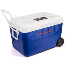 Cerwin Vega CVC65B 55QT Blue Cooler with 6.5" 2-Way Marine Built-In Speakers, BT Streaming, Phone Charger, 10hr Battery