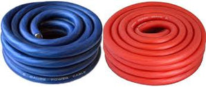 100 FEET PREMIUM 0 GAUGE BLUE & RED POWER + GROUND WIRE CABLE 1/0 GAUGE CAR AUDI