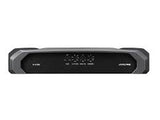 Alpine R-A75M mono amplifier with sleek black design and control knobs, ideal for car audio systems.
