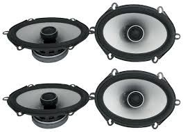 2 Alpine S2-S68 6x8" Coaxial Speakers & Harness Fit 1987-Up Ford