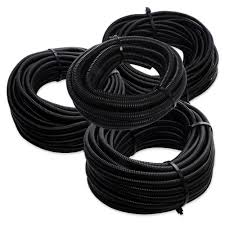 A-T 4-Pack 1/4", 3/8", 1/2", 3/4" x 20 Feet Each Split Wire Loom Convoluted Tubing
