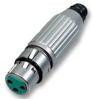 Switchcraft AAA3FZ AAA Series 3 Pin XLR Female Cable Mount, Silver Pins / Nickel Metal