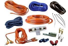 Absolute KIT4OR Complete PRO Marine Auto Car RV 4 Gauge 2000 Watts Amplifier Complete Installation Amp Kit Power Wiring with Orange Accent Color Scheme