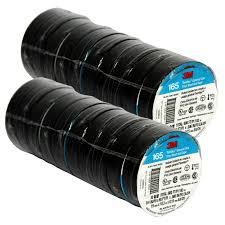  3M Temflex 165 vinyl electrical tape 3/4" x 60' for general use, black insulated electrical tape.