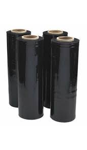 4 Rolls BLACK Hand Pallet Shrink Wrap Plastic Stretch Film 18" Wide 1500SQFt.